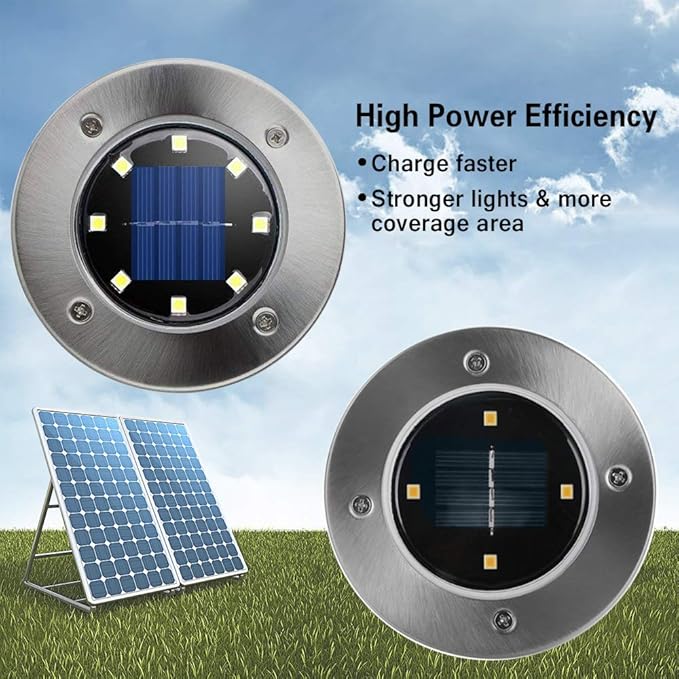 Aogist Solar Ground Lights, LED Garden Disk Lights In-Ground Outdoor Landscape Lighting for Lawn Patio Pathway Yard | Lumora