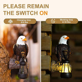 Eagle Tree Hugger with Solar Lantern - Resin Eagle Statue for Outdoor Garden Decor - Ideal Eagle Housewarming & | Lumora