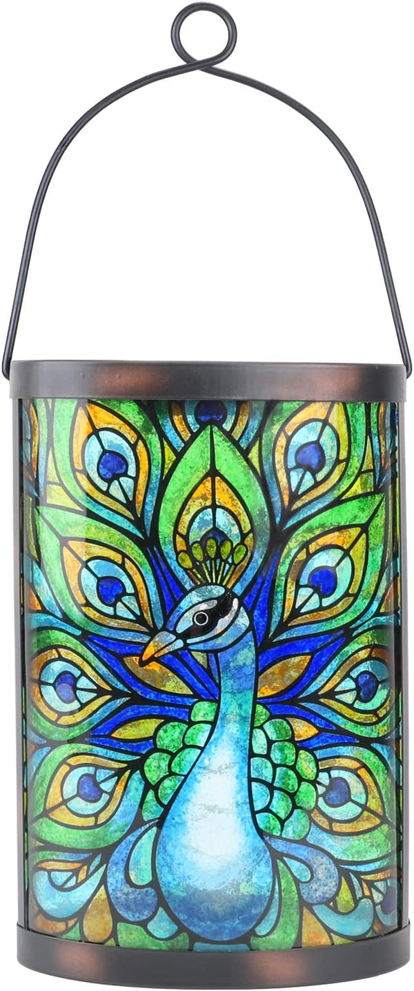 Hanging Solar Lantern Outdoor Waterproof LED Solar Lights Peacock Decorative Solar Lanterns Tabletop Lamp for | Lumora