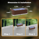 Peasur Solar Fence Lights Outdoor, 8 Pack Step Light Solar Powered, Waterproof LED Deck Lights for Stairs Railing | Lumora