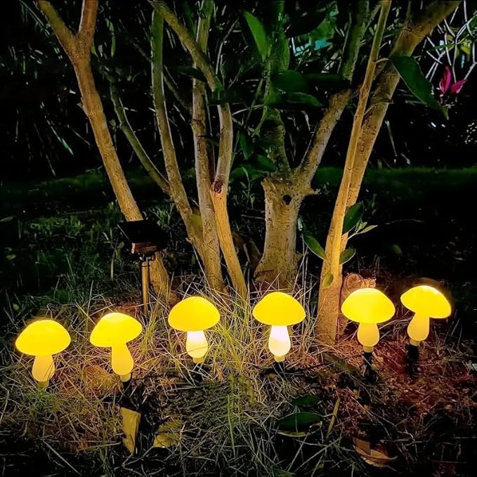 RCFINE Solar Outdoor Lights Set of 8 Solar Mushroom Lights with 8 Modes Waterproof Garden Mushroom Lamp Outside | Lumora