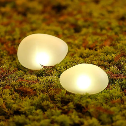 Solar Pebble Light, Waterproof Solar LED Garden Lighting Stone lamp Ground Lamp Outdoor Wall Lamp for Outdoor Landscape Yard Path Fence Lawn Tree Park Decoration Lights (Warm White 1pcs)