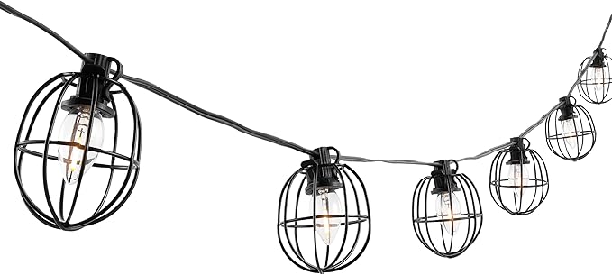 SAFAVIEH Lighting Collection Garnet Black 10-Foot LED Outdoor String Lights