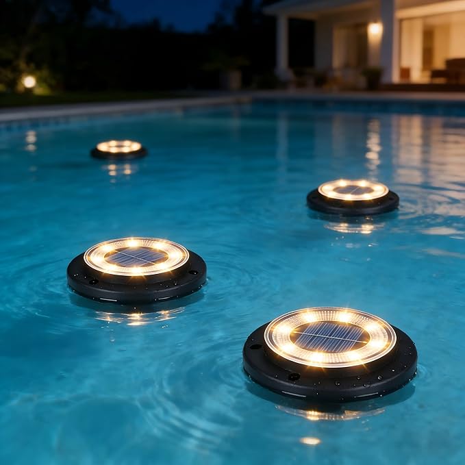 Flacchi Solar Lights Outdoor - Solar Powered Ground Lights Outdoor Solar Disk Light Waterproof Landscape Light for | Lumora