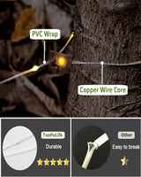 Solar Camping String Lights, 39.4 FT Fairy String Light, 4 in 1 Portable Waterproof Camp Lamp with 8 Lighting | Lumora