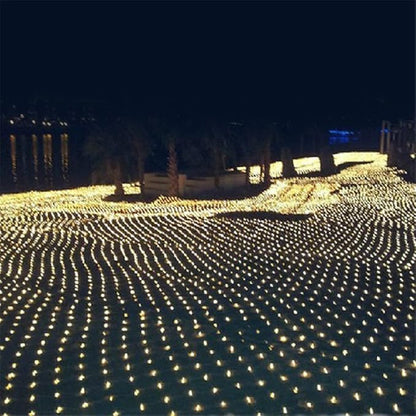 LED Net Mesh String Fairy Light Warm White, 9.8ft x 6.6ft 204 LEDs 8 Modes, LED Indoor Outdoor String Lights Waterproof Wedding Party Garden Room Christmas Holiday Decorative Light