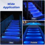 NIORSUN Solar Step Lights,16 Pack Blue LED Outdoor Step Lights, Stair Lights Outdoor for Patio, Fence, Yard | Lumora