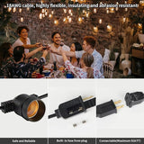 108FT LED Outdoor String Lights, IP65 Waterproof, S14 Shatterproof 27FT*4 Pack Outdoor String Lights (Maximum | Lumora
