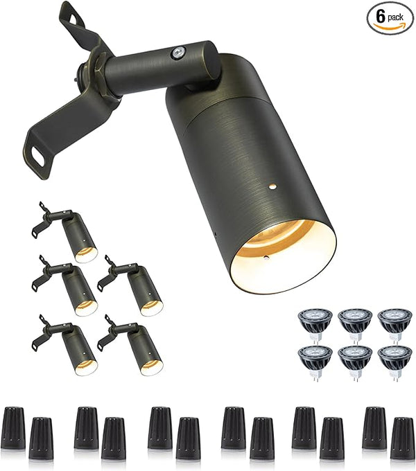 Gardenreet Brass Down Lights, Outdoor Low Voltage LED Landscape Spot Lights for Tree Garden Yard with 4000K MR16 | Lumora