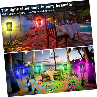 Milisten Solar Garden Lights Outdoor Waterproof LED Landscape Lighting for Pathway Colorful Decorative Solar Powered Lights for Lawn and Garden