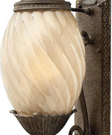 Hinkley Plantation Large Wall Mount Outdoor Lantern - Aluminum, Clear Optic Glass Shade, Pineapple Theme -Pearl | Lumora