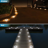 VOLISUN Solar Driveway Lights Dock Outdoor Waterproof Marker Lights,16 Pack Solar Deck Lights 2 Colors in 1 Led | Lumora