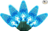 70 Count C6 LED Christmas Lights - 35.5ft Aqua String Lights, Indoor/Outdoor, Commercial Grade, Waterproof, UL | Lumora