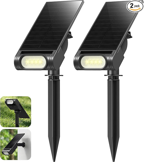 EZVALO Solar Spot Lights Outdoor IP67 Waterproof, Adjustable Solar Landscape Lights, 3 Lighting Modes Solar | Lumora