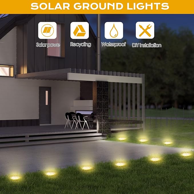 Solar Lights Outdoor 16 Pack, Solar Garden Outdoor Waterproof Pathway Lights Bright In-Ground Lighting Decor for | Lumora