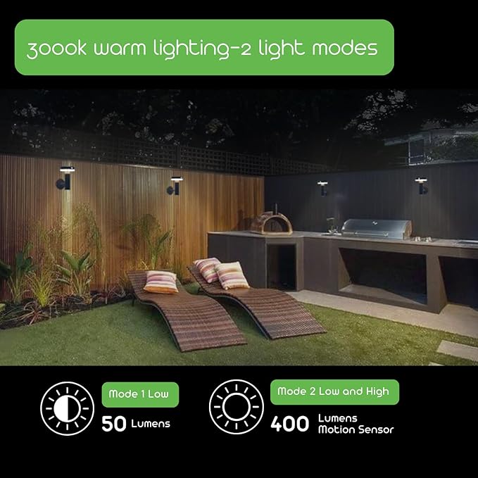 Round Solar Wall Lights - Solar Powered Wall Lamps - LED Lights - PIR Sensor & Two Lighting Modes - Rechargeable | Lumora