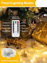 4 Pack Christmas Fairy Lights Battery Operated with Remote, Each 33FT 100LED Waterproof Twinkle Lights with Timer | Lumora