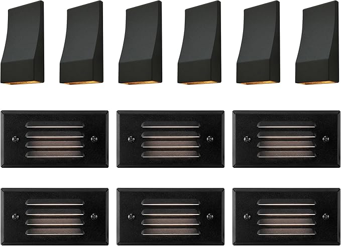 GKOLED 6 Pack Surface Mount Low Voltage LED Step Light and 6 Pack Low Voltage LED Wedge Deck - Outdoor Path Light | Lumora