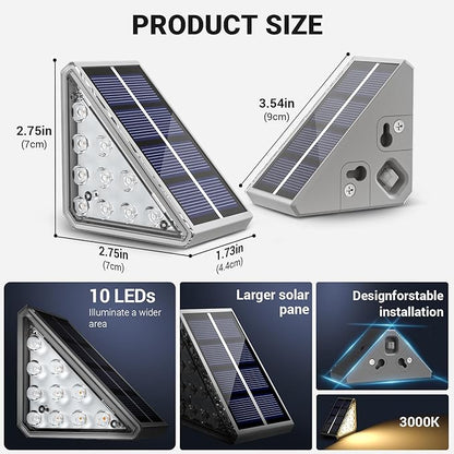 NIORSUN Solar Step Lights,16 Pack Stair Lights Outdoor Waterproof Auto On Off,Stair Solar Light Outdoor Waterproof for Steps,Patio,Yard,Porch,Front Door,Sidewalk,Deck Decor,Warm White