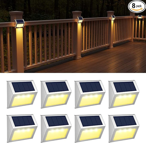 JSOT Solar Lights Outdoor for Deck,Waterproof Solar Powered Steps Light Outdoor Wireless LED Lamp Fence Lighting | Lumora