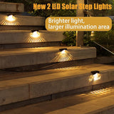 2 LED Solar Deck Lights Outdoor 16 Pack, Solar Lights Outdoor Waterproof for Step,Yard, Fence, Patio, Deck and | Lumora