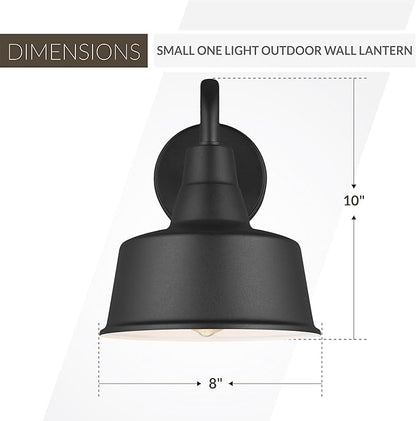 Sea Gull Lighting 8537401EN3-12 Barn Light Outdoor Wall Sconce, 9.5 Watts, Black, Small one Light