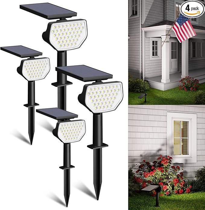Lepro Solar Decorative Spot Lights 4 Pack, Cool White Modern Accent Lights for - Outdoor Security Flood Light | Lumora