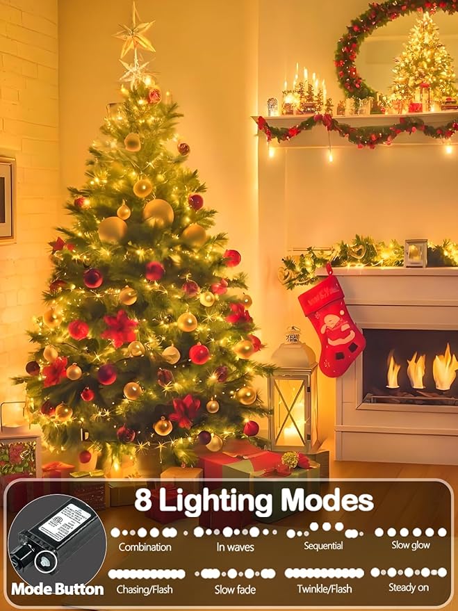 1000 LED Christmas Lights Outdoor Indoor, Super Long 330 FT Green Wire Plug In String Lights with Memory & Timer & | Lumora