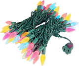 70 Light 24Ft Spring Easter Lights Commercial String Lights C6 LED Strawberry Faceted Bulb – Yellow/Teal/Pink | Lumora