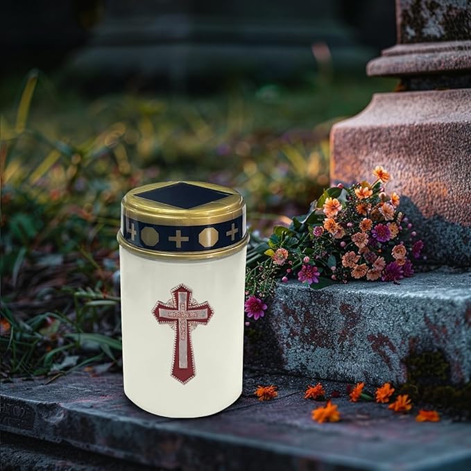 Cross Cemetery Solar Lights - Warm White, Waterproof, Outdoor, Landscape, Garden, Grave Lights