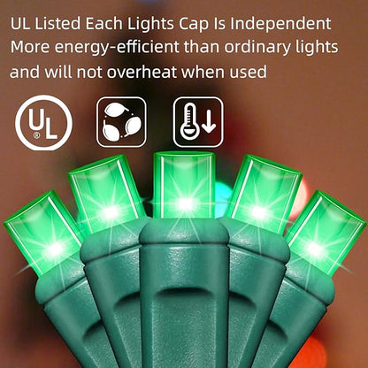 LAMPHOME St. Patrick's Day Lights Outdoor Waterproof, 1200LED (24pk of 50L) Green String Lights Plug in, Christmas Lights for St. Patrick's Day Party Carnival Supplies, Outdoor Yard Garden Decor