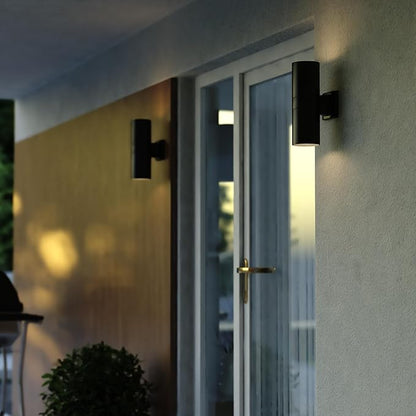 VAXCEL Chiasso 13 in. H 1-Light Textured Black Contemporary Outdoor Wall Sconce Made of Rust-Resistant Aluminum, Metal Shade, Integrated LED, Use for Exterior Porch Patio Front Door or Garage