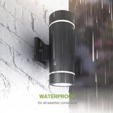 ASD 2 Light Outdoor Wall Light Fixture | 120W E26 Bulb Socket 120V ETL Cylinder Up Down Lights | | Lumora