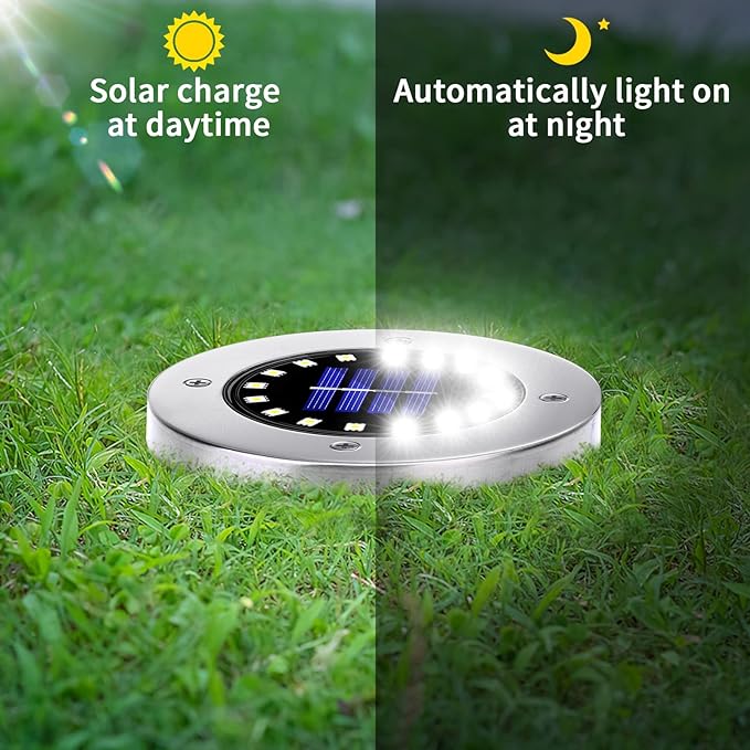 NFESOLAR Solar Lights Outdoor with 16 LEDs, Bright Solar Ground Lights Outdoor Waterproof for Yard Garden Lawn | Lumora
