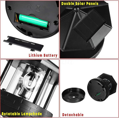 Garden Solar Lights, Outdoor LED Solar Lighthouse, Durable Rotatable Waterproof Solar Lights for Pathway Free Size