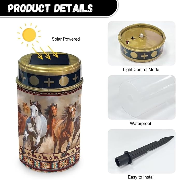 Aztec Horse Cemetery Solar Light Waterproof Solar Garden Light Book Light Decorative Solar Ligths Outdoor for Yard Path Walkway
