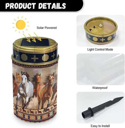 Aztec Horse Cemetery Solar Light Waterproof Solar Garden Light Book Light Decorative Solar Ligths Outdoor for Yard Path Walkway