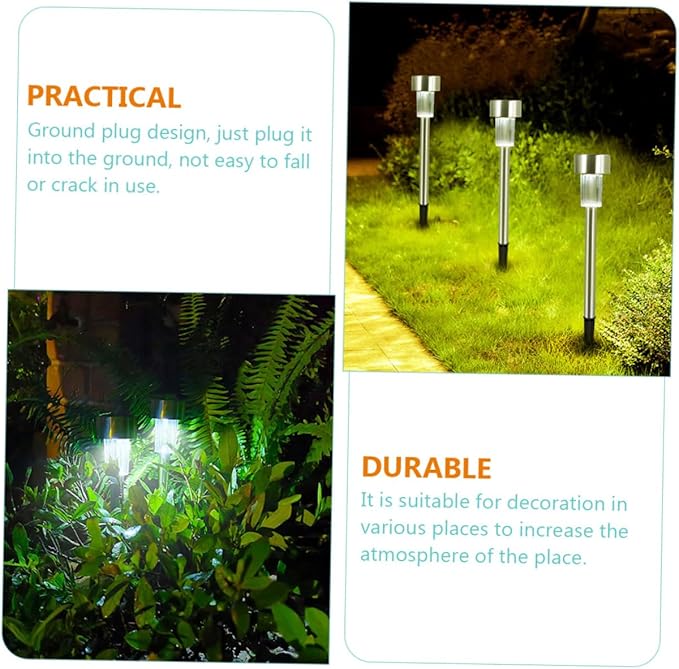 BESTonZON 6pcs Solar Ground Lamp Solar Path Light Garden Landscape Lamp Led Lighting Outdoor Decorative Lights for Courtyard Villa