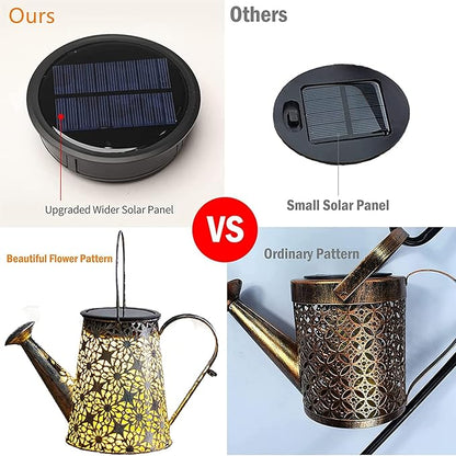 Solar Watering Can Lights,Large Retro Metal Hanging Solar Lights Outdoor Waterproof, Birthday Gifts for Women Mom Grandma Garden Decor Yard Light LED Decoration Outside for Porch Lawn Patio