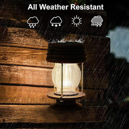 Hanging Solar Lights Outdoor - Solar Powered Waterproof Landscape Christmas Lanterns with Retro Design for Patio, Yard, Garden and Pathway Decoration (Warm Light) (2, 8.3")