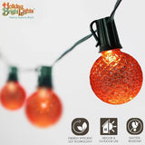Holiday Bright Lights G50 Faceted Orange LED Bulbs - Waterproof Outdoor, Shatterproof Patio Decor Bulb (25 PK) | Lumora
