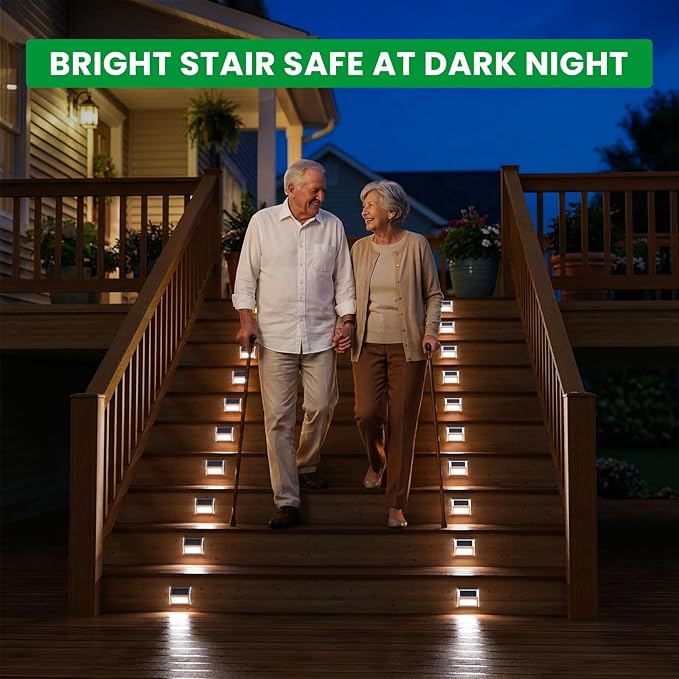 JSOT Solar Lights Outdoor for Deck,Waterproof Solar Garden Lights Decorative Outside Lamp for Walkway,Fence | Lumora