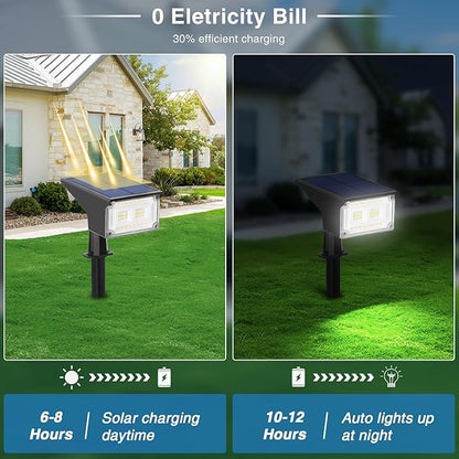 ZJOJO Solar Lights Outdoor Waterproof IP65, Solar Spot Light 40 LED 4 Lighting Modes Solar Powered Garden Yard Spot for Outside Landscape,10 Pack