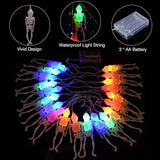 Skeleton Lights Halloween String Lights - 10Ft 20LEDs Skeletons Halloween Lights Decoration, 2 Lighting Modes | Lumora