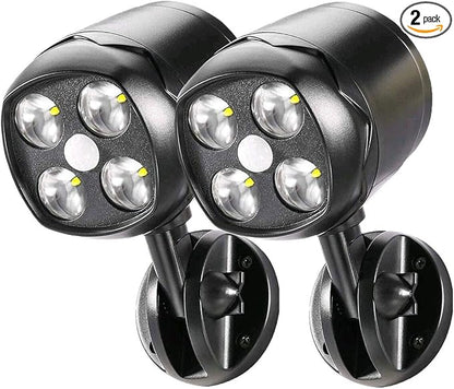 Battery Operated Outdoor Motion Sensor Light, 600LM 6000K Waterproof Wide-Angle Detection Auto On/Off Wall Light,for Garage, Yard, Front Door, Stair and Driveway (2 Packs)