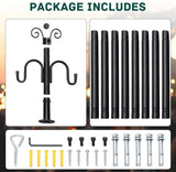 String Light Poles, 10FT Patio Light Poles for String Lights Metal Post Pole with Hooks to Hang Outdoor String | Lumora
