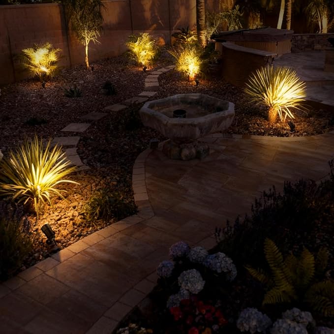 Low Voltage Landscape Lighting, 6W 3000K LED Outdoor Spotlights Landscape Lights, 12V-24V AC/DC Waterproof for Garden, House, Yard, Trees, Pathway, 1 Pack
