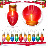 16Ft Jumbo LED Multicolor Christmas String Lights Outdoor with 10 C7 Clear Jumbo Multicolor Bulb, Connectable | Lumora