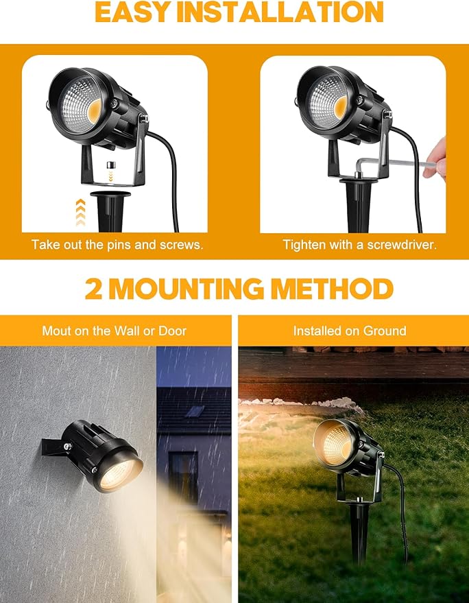 12W Low Voltage LED Landscape Lights - 12V Super Warm White Spotlight Landscape Lighting, IP65 Waterproof Christmas | Lumora