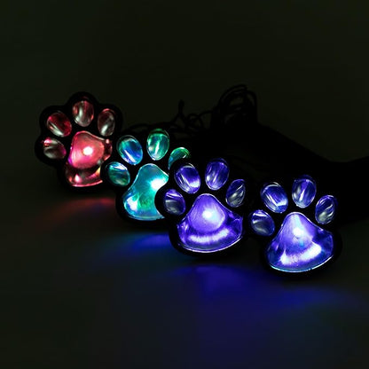 GreaterGood Paw Print Solar Ground Lights Outdoor LED Pathway Lights Color Changing Waterproof Garden Decor for Animal Lovers (Multi-Color, One Size)